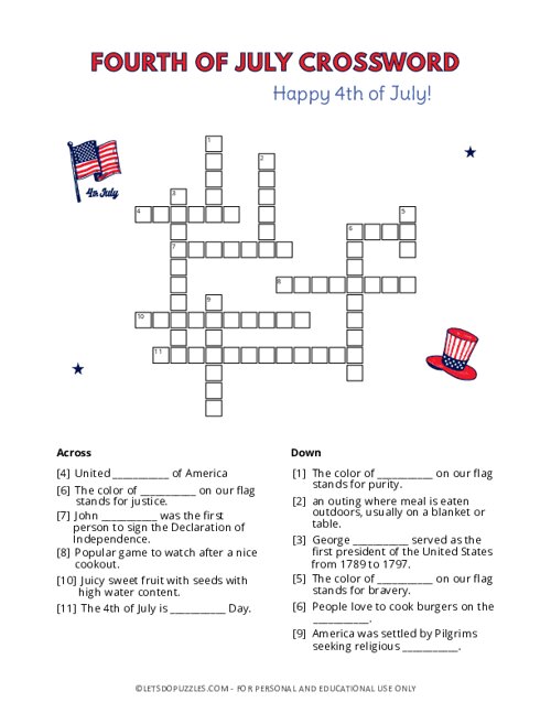Fourth of July Crossword