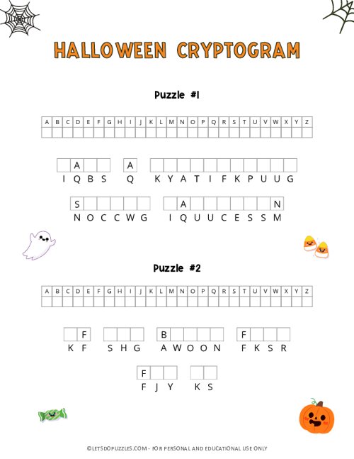 Printable Halloween Cryptogram