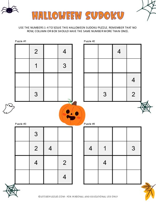 Thanksgiving Sudoku 4x4