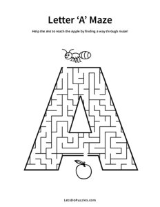 Letter A Maze
