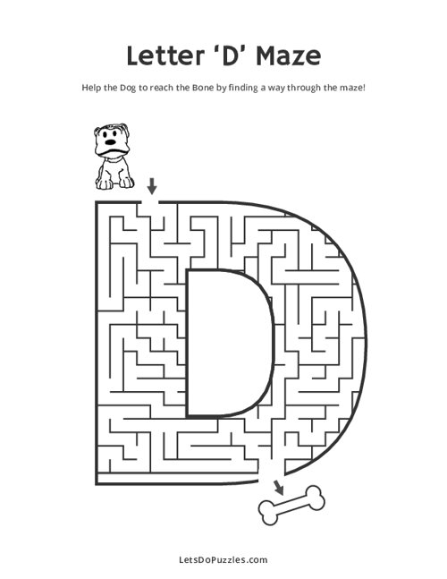 Free Printable Letter D Maze Download It At Museprintables Com
