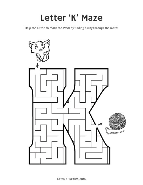 Letter K Maze
