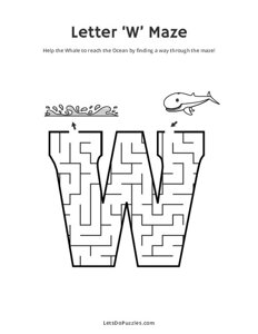 Letter W Maze