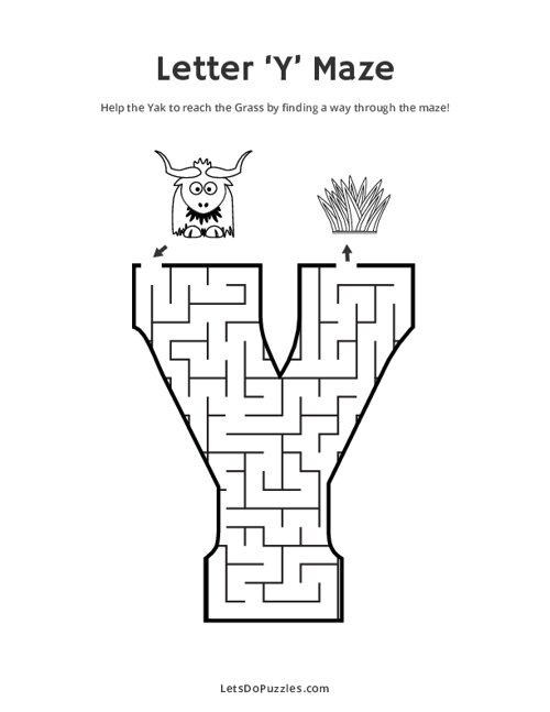 Letter Y Maze