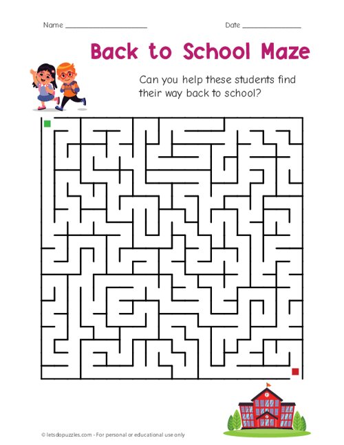 Back To School Mazes Printables 