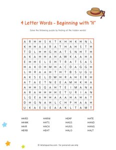 4 Letter Word Search Beginning with H