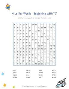 4 Letter Word Search Beginning with I