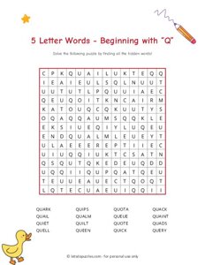 4 Letter Word Search beginning with K