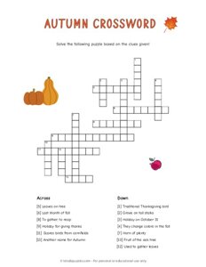 Autumn Crossword