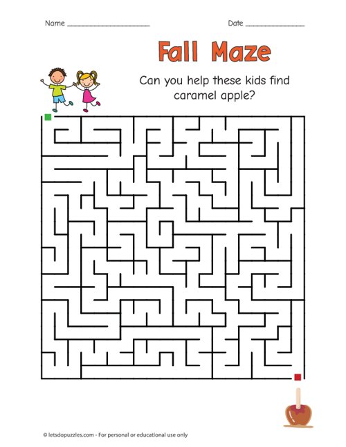 Fall Mazes For Kids