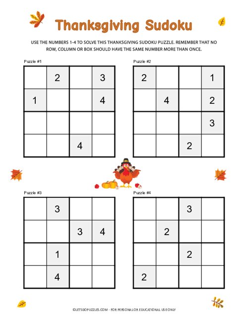 4x4-thanksgiving-sudoku-puzzle