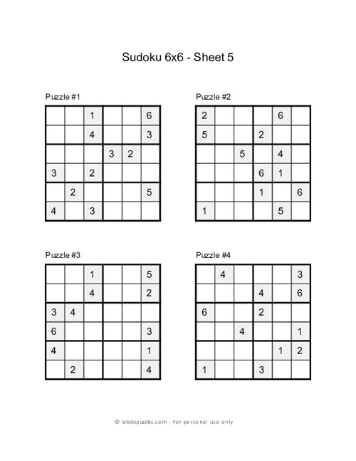 Sudoku 6x6 - Easy 