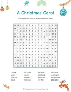 A Christmas Carol Word Search