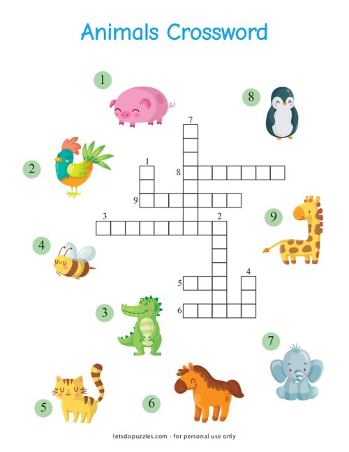 Animals Crossword Puzzle