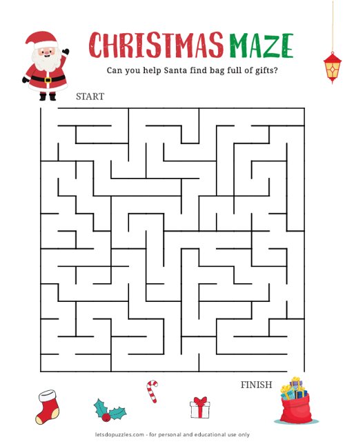 Free Printable Christmas Mazes for Kids