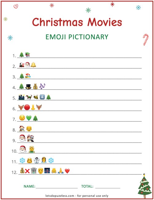Christmas Movies Emoji Pictionary