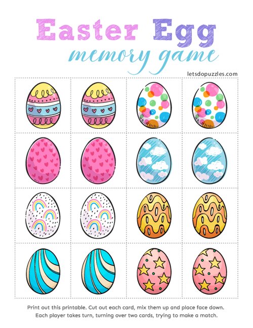 Easter Egg Memory Games for Kids