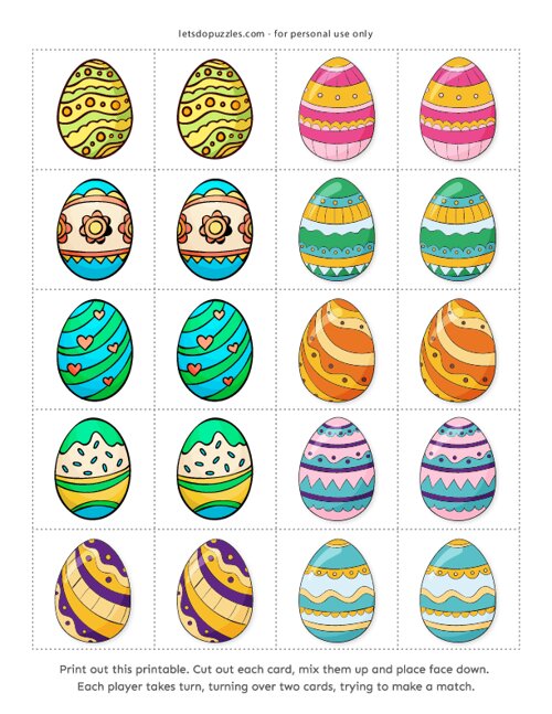 Easter Egg Memory Games