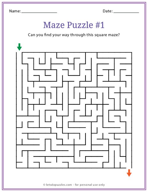 Square Maze Puzzle #1