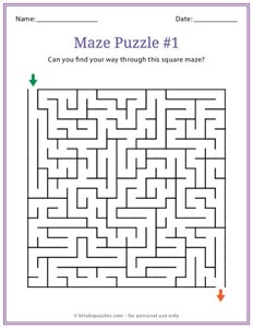 Square Maze Puzzle #1