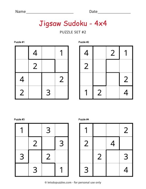 Jigsaw Sudoku - Difícil 