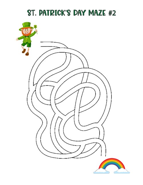 St. Patricks Day Hand Drawn Maze