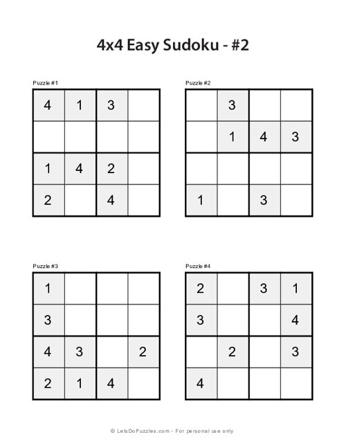 4x4 Easy Sudoku #2