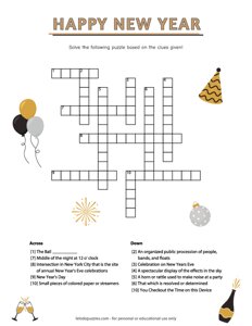 Happy New Year Crossword