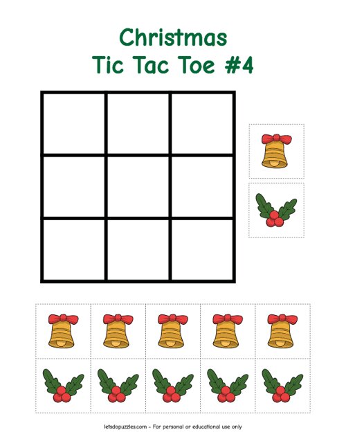 Free Printable Christmas Tic Tac Toe Game