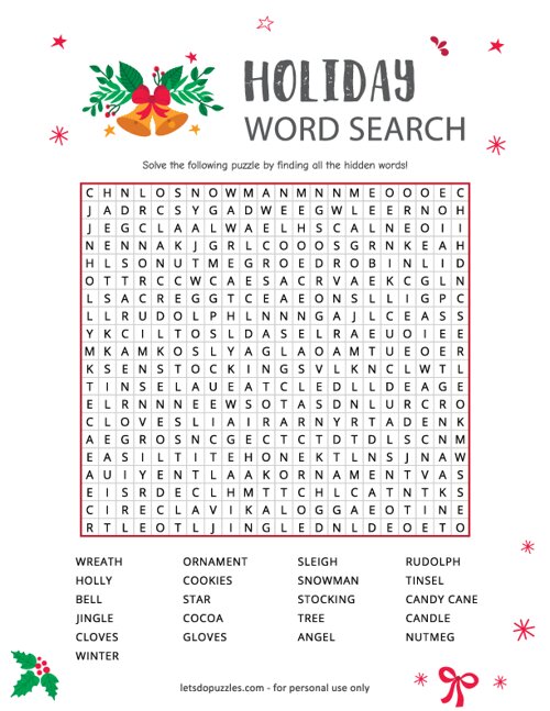 Holiday Word Search