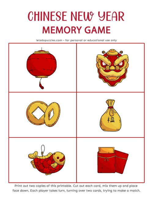 Chinese New Year Memory Matching Game