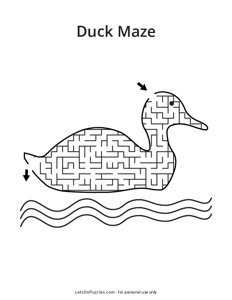 Duck Shaped Maze