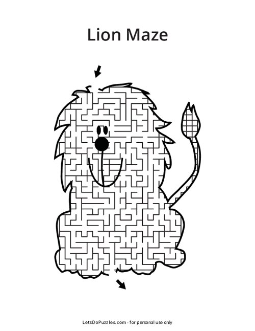 Lion Maze Kids Lions Daniel Mazes Activity Printable Museprintables ...