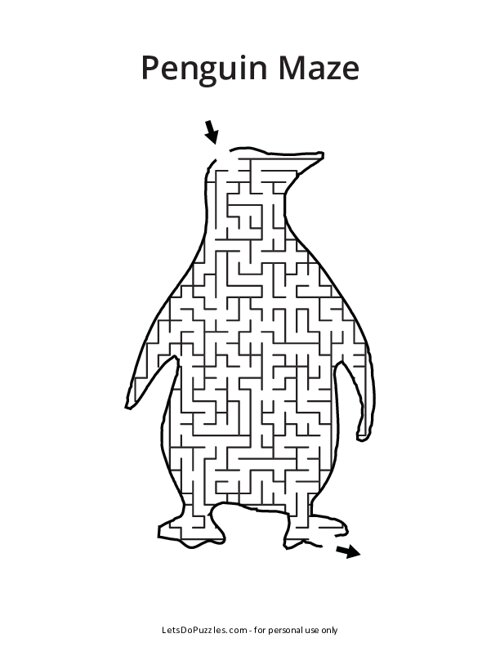Penguin Shaped Maze