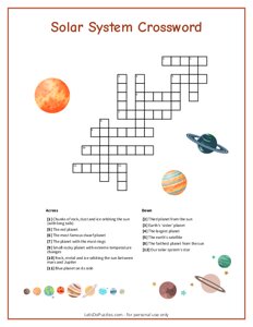 Solar System Crossword
