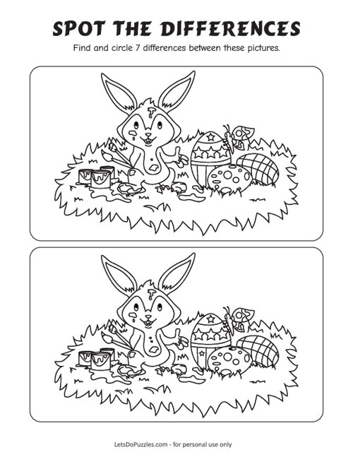 Easter Spot The Difference Free Printables Easter Spot The Difference Free Printables