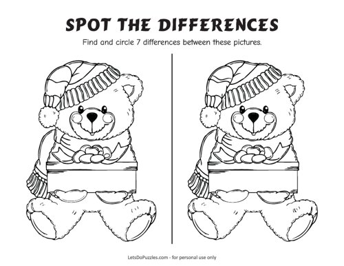 Teddy Bear - Spot the Difference