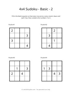 4x4 Sudoku - Basic - 2