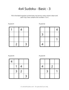 4x4 Sudoku - Basic - 3