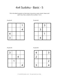 4x4 Sudoku - Basic - 5