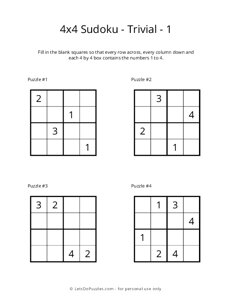 4x4 Sudoku - Trivial - 1