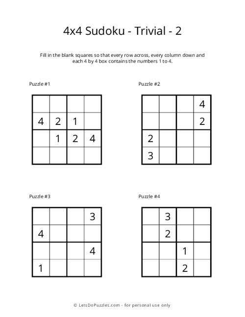 4x4 Sudoku - Trivial - 2
