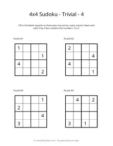 4x4 Sudoku - Trivial - 4