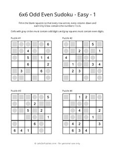 Even-Odd Sudoku - Fácil 