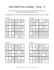 6x6 Odd Even Sudoku - 5