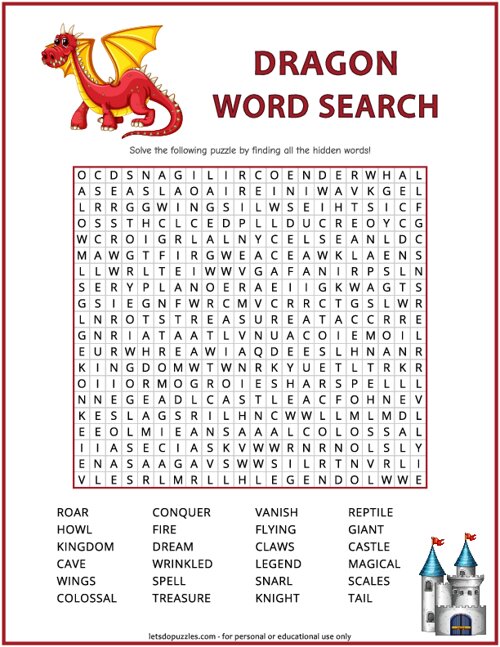 Dragon Word Search
