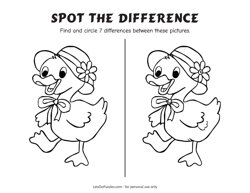 Easter Duckling - Spot the Difference