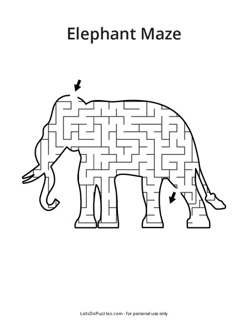 Elephant Shaped Maze