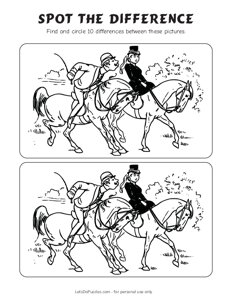 Horse Riding Couple - Spot the Difference