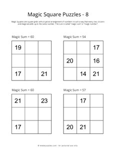 3x3 Magic Square Puzzles - 8